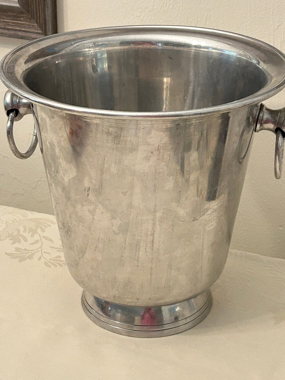 Silver Metal Champagne/Wine Bucket with Side Rings